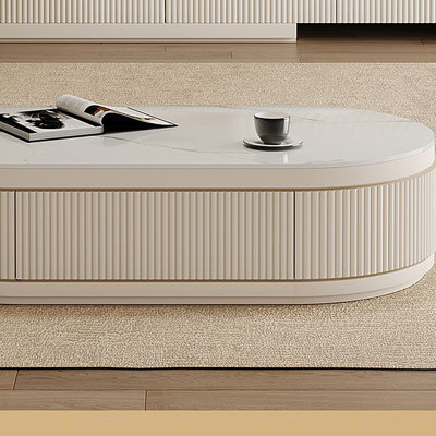 Cream Style Slate Expandable Coffee Table