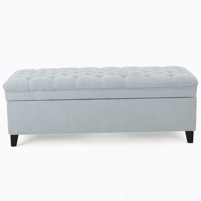 Modern storage ottoman, Fabric, Light Sky