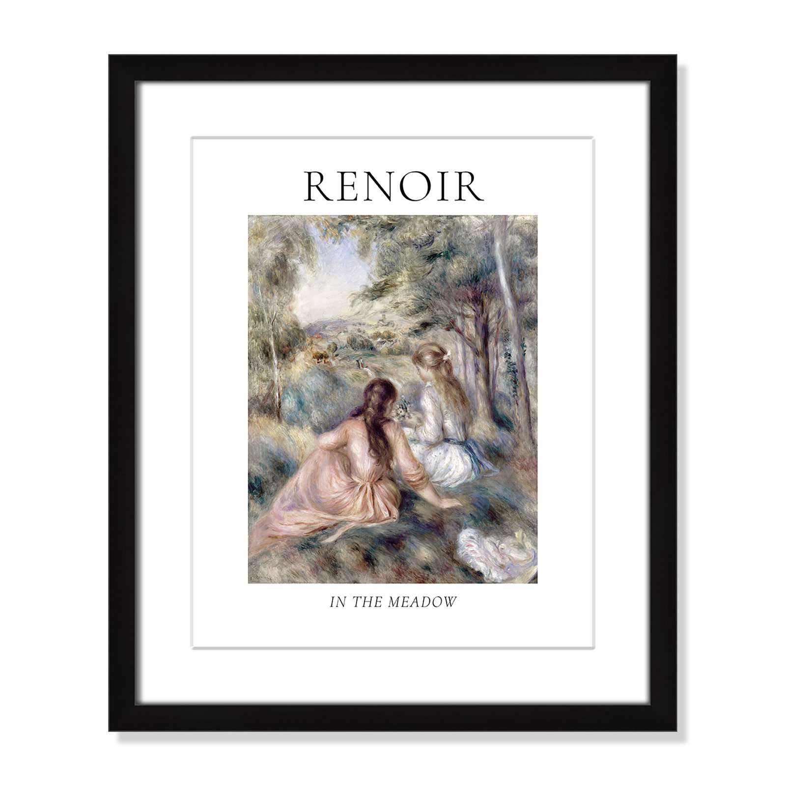 Old Masters Collection "In the Meadow" Print, Black Single Picture Frame, Yes, 19" H x 16" W x 1.25" D
