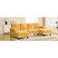 Canapé modulaire en U en chenille de 103,5 po avec double méridienne, poches de rangement et coussins d'accoudoirs pour le salon-130464375