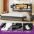 LED Adjustable Velvet Upholstered Headboard Bed Frame With 4 Storage Drawers And USB Ports-430934400-409645850