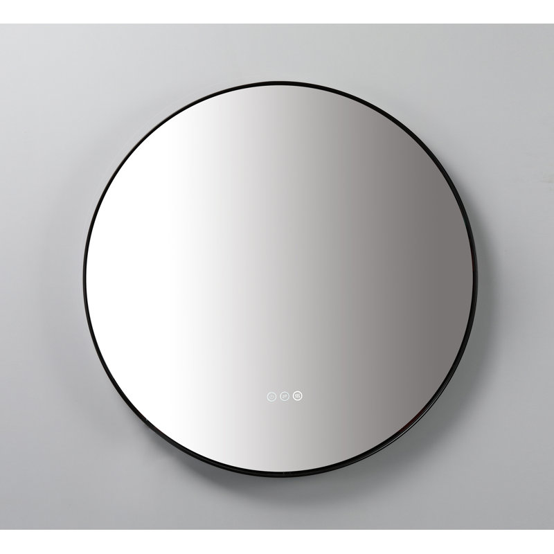 Shell LED Mirror, 29.52" x 29.52", Round, Matte Black