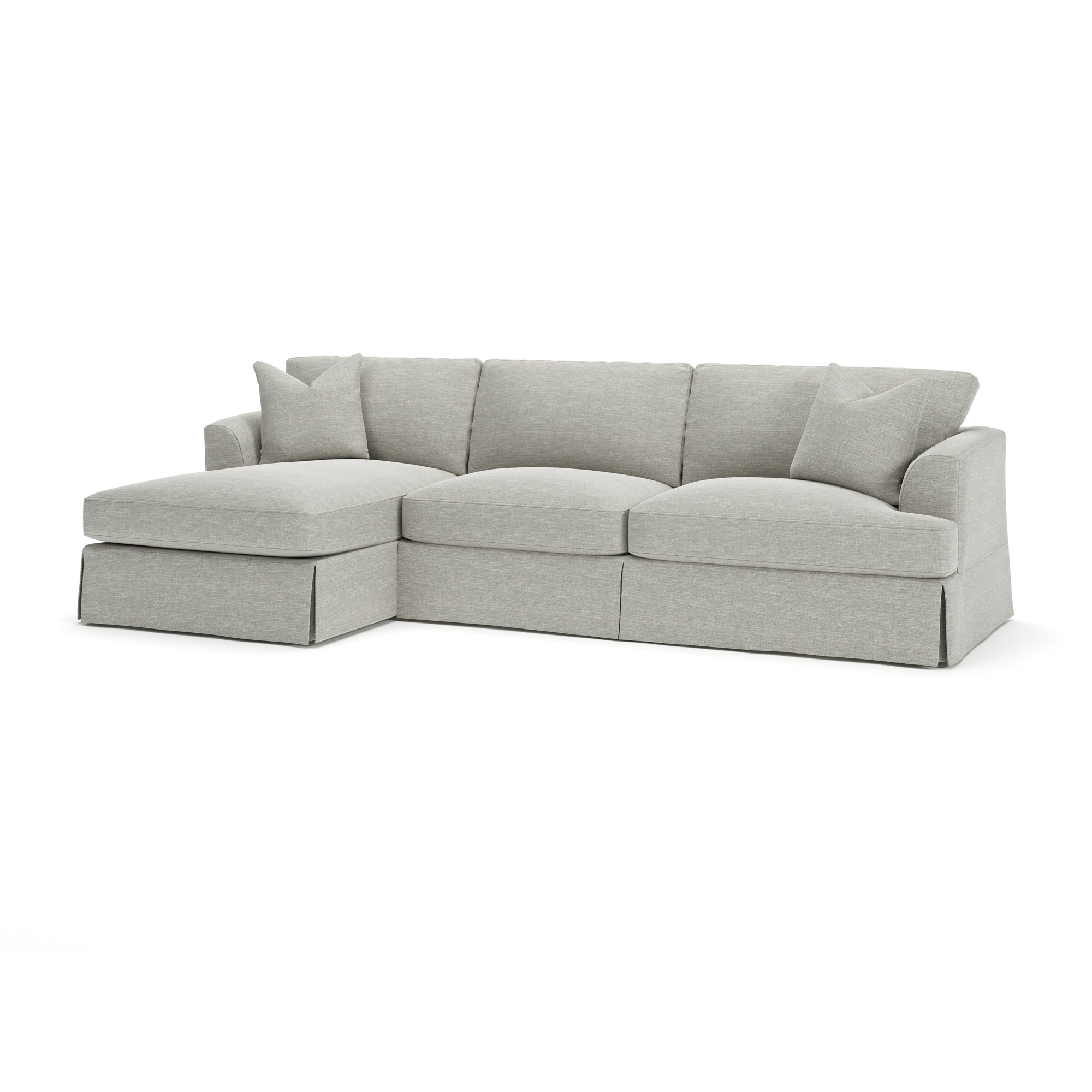 Lucia 128" Wide Down Cushion Sofa & Chaise, Left Hand Facing, Beat Ash Performance