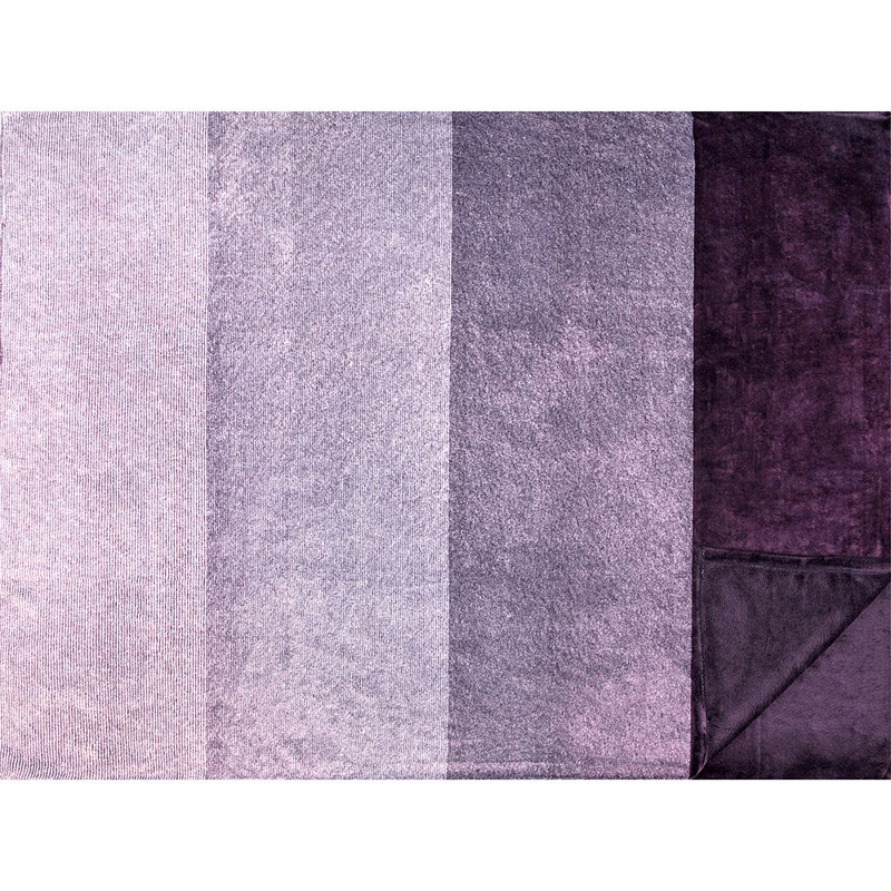 Gradient Purple Faux Fur Fleece Throw Blanket, 50" x 60"