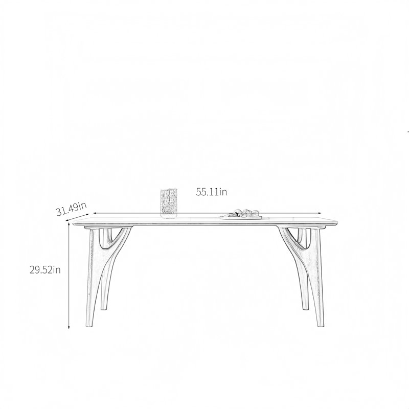 Table de salle à manger Harmany, H 29,52 po x L 55,11 po x l 31,49 po