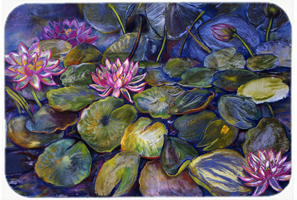 Caroline's Treasures Waterlilies Glass Cutting Board
