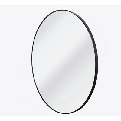 32 Inch Large Round Bathroom Mirror With Anti-Rust Metal Frame And Shatterproof Film For Modern Decor