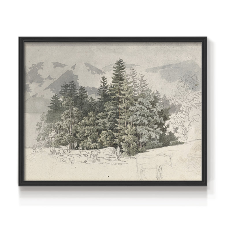 Paysages rétro-CCXV-reproduction encadrée, H 8 po x l 10 po, Noir