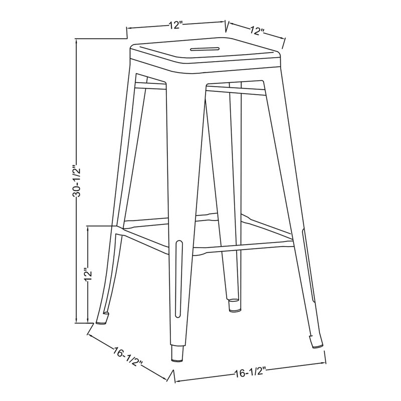 Stilletta 30" Bar Stool, Blue