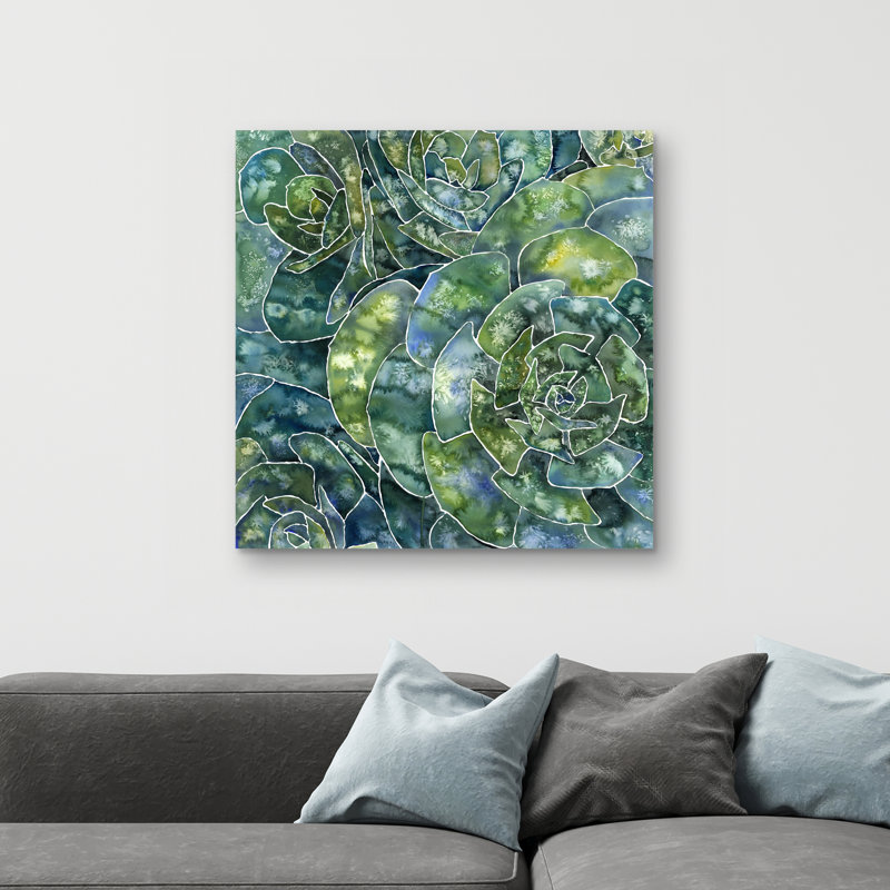 Abstract succulents - 32"x32" art on canvas
