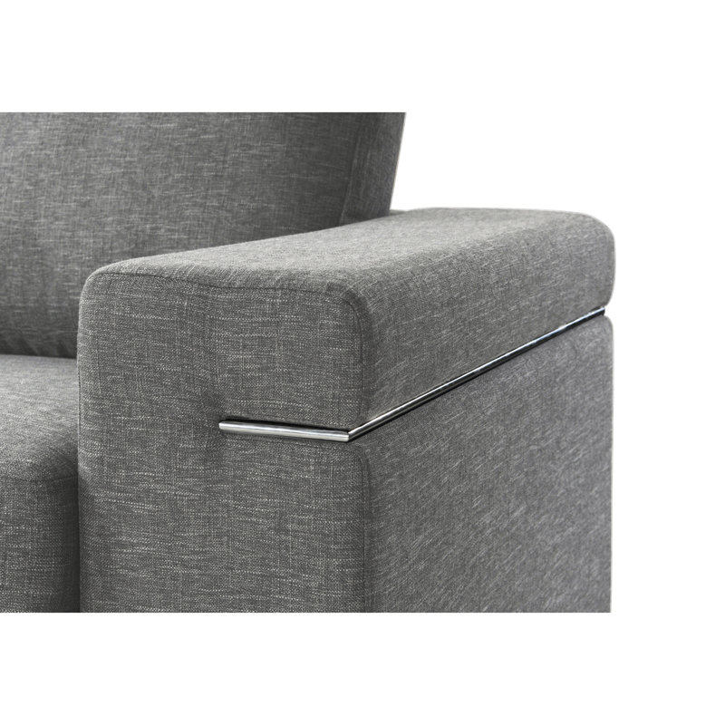 Fauteuil de qualité en gris, bois franc, 46,28 po Largeur, chaise distinctive en bois franc, hauteur du produit 31,06