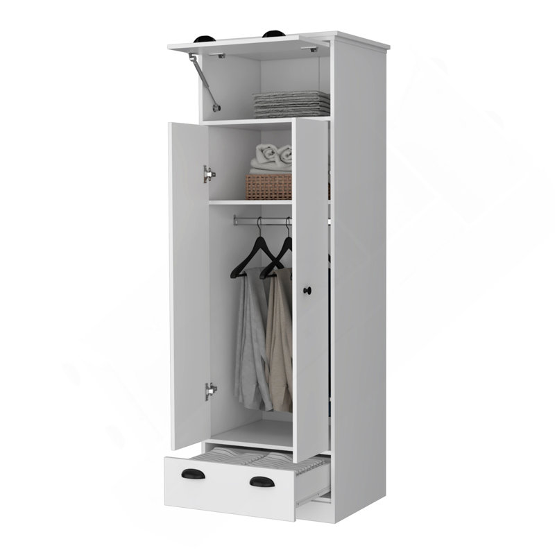 Armoire blanche à 1 porte et 1 tiroir