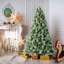 Arbre de Noël artificiel pin non givré avec pommes de pin, branches ouvertes et support en métal-112575497