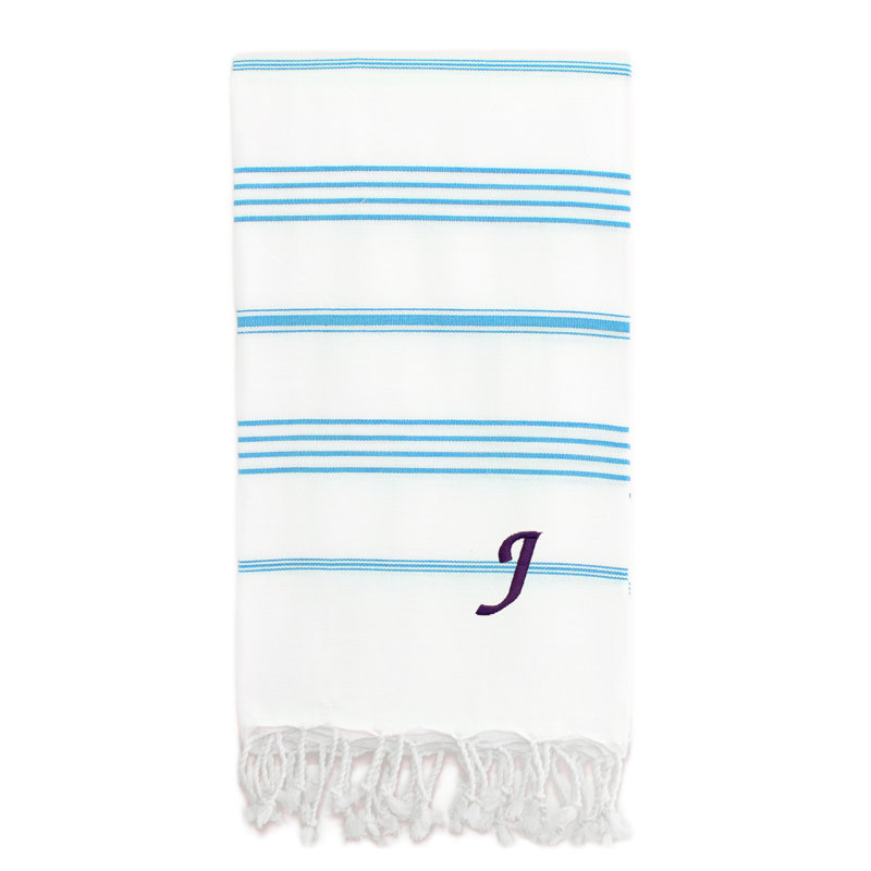 Serviette de plage 100% coton Pestemal Lucky, Gris foncé / Blanc, J
