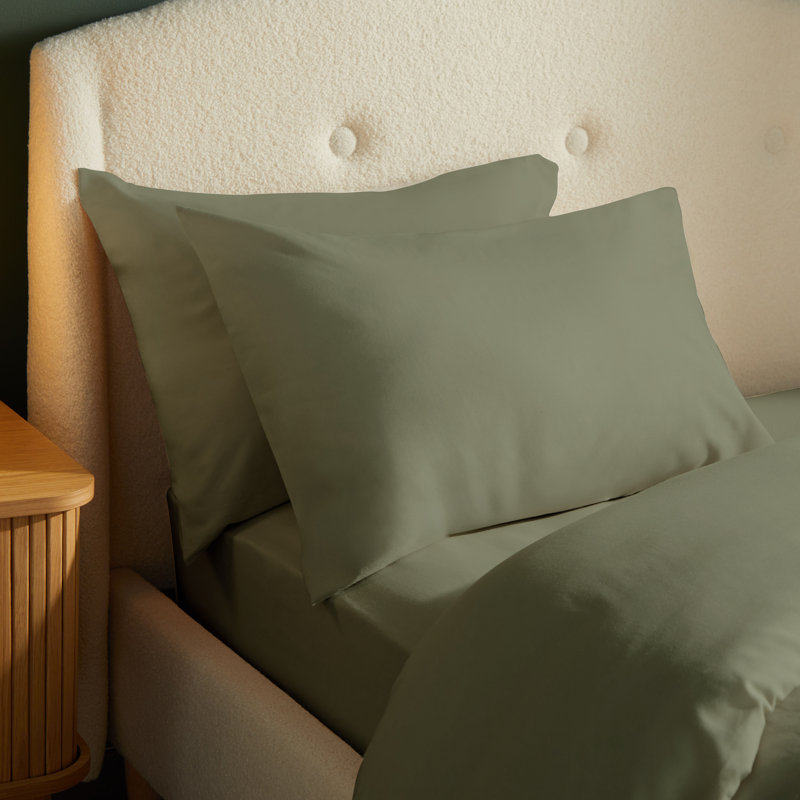 Silentnight Brushed Cotton Pillowcase Pair, Green