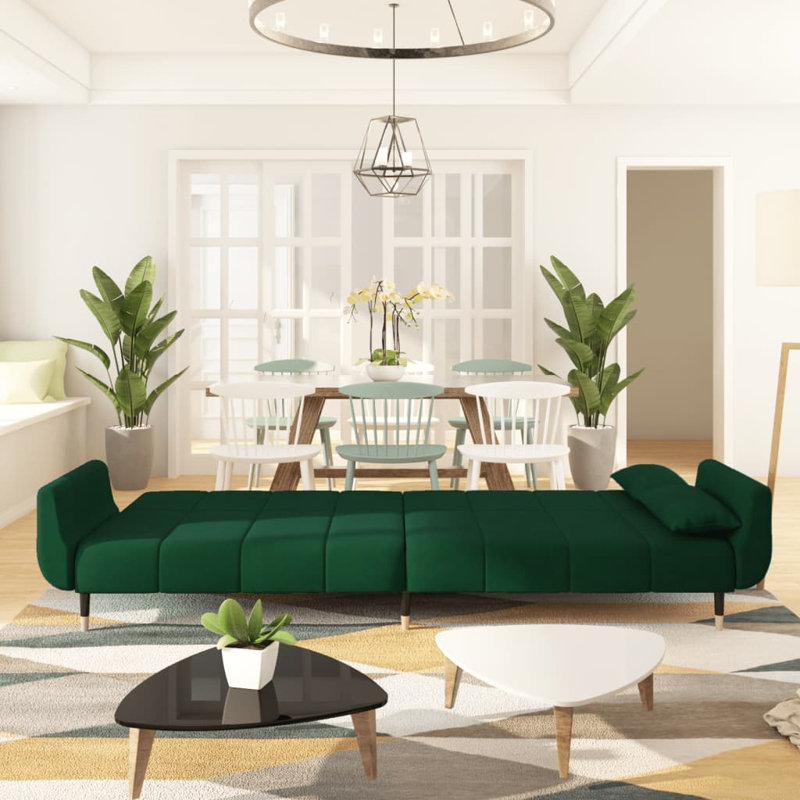 86.6'' Velvet Sofa, Dark Green Velvet