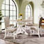 Ensemble de table de salle à manger avec table extensible et 4 chaises rembourrées pour salle à manger et salon-99967462-99967461-99967460