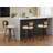(Set Of 3)26" W Swivel Sturdy Wood Frame With Thick Upholstered And Pu Leather Bar Stools, With Rattan Lowback And Footstool Barstools-114239799