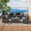 Outdoor Sectional Sofa Set with Thick Cushions-1513852470