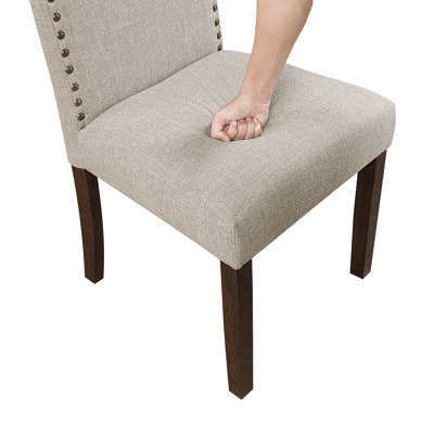 Ensemble de 2 chaises d'appoint Modern Modern Classic, tissu taupe