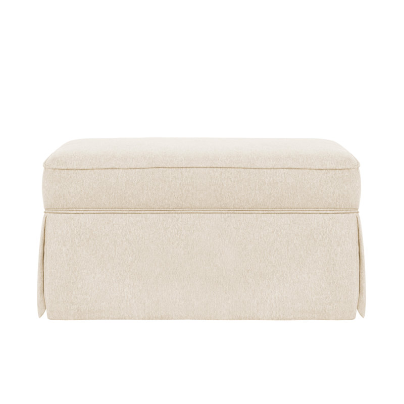 30.3'' W Skirted Upholstered Storage Ottoman, Warm 