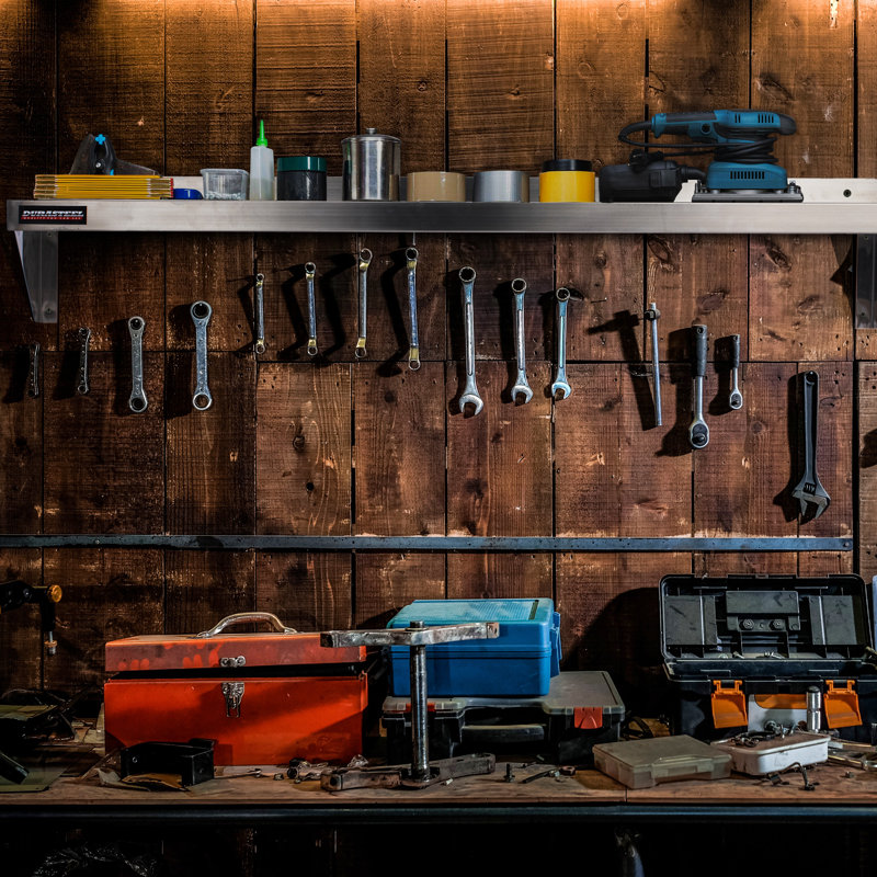 60" Wide Stainless Steel Wall Mount Shelf