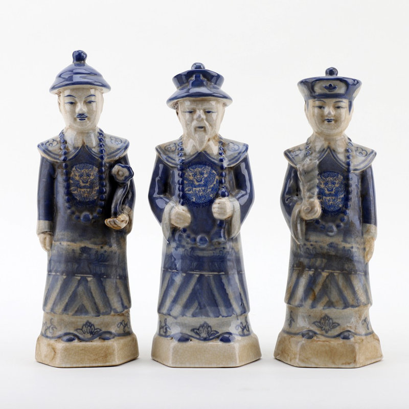 Small Set 3 Men Figurine, Blue