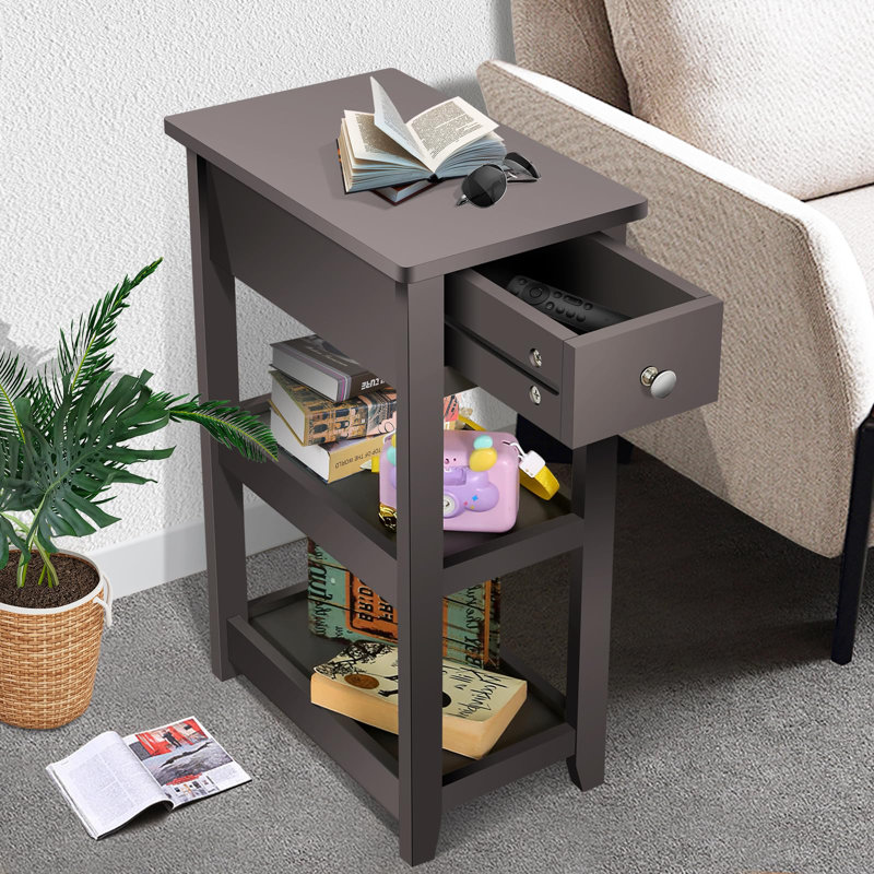 Lakshman End Table with Storage, Brown