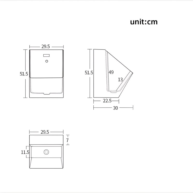 Urinoir mural en acier inoxydable brossé