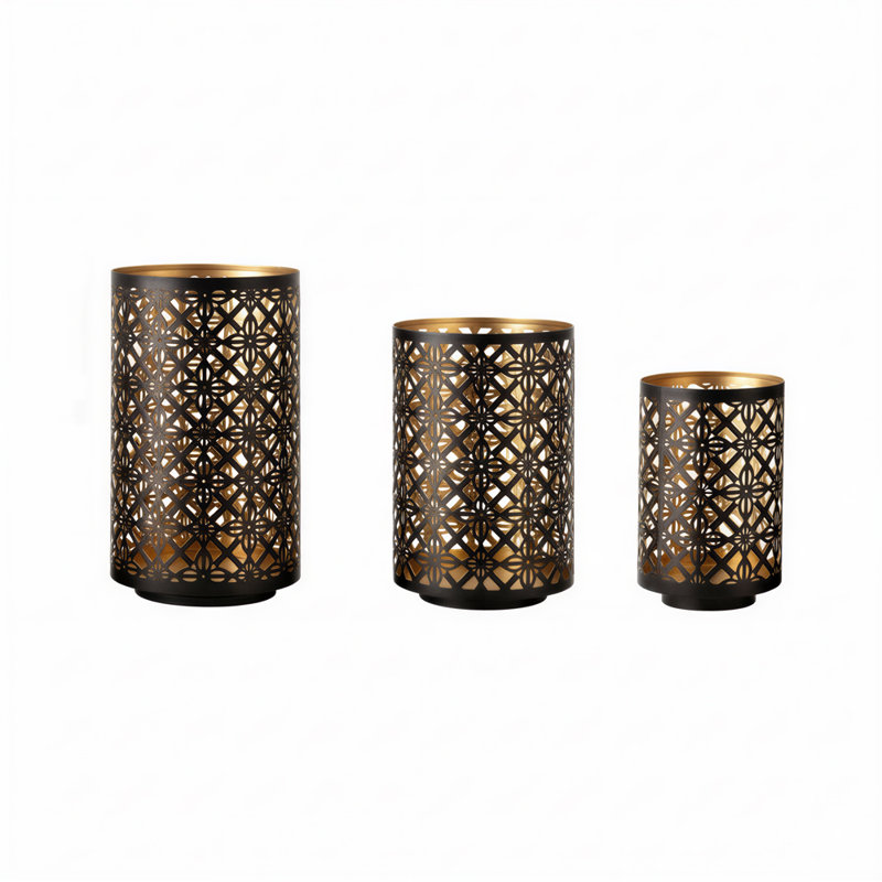 Ensemble de 3 lanternes décoratives à découpes