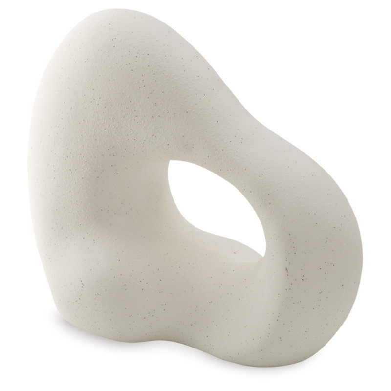 Off-White Ceramic Contemporary Sculpture, 11" Height