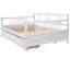 Lit de jour double blanc avec deux tiroirs - construction, gain de place, décoration multifonctionnelle, tiroirs de taille de lit facile à assembler, attribut solide, appartenances, processus d'assemblage simple-583004058
