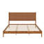Cadre de lit plateforme Mid-Century moderne avec tête de lit en cuir tissé à la main-133276409-133276410