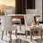 Thickened Fabric Upholstered Wooden Nailhead Dining Chair（Set of 4）-310173345