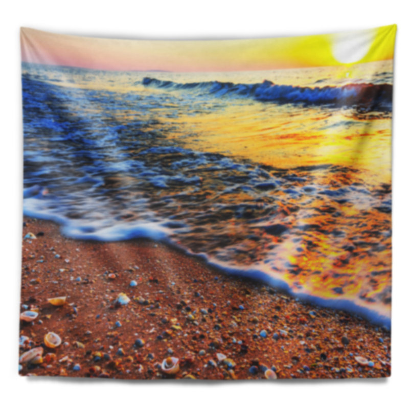 Tapisserie «Seashore Sunset Reflecting in Blue Waves», H 50 po x l 60 po