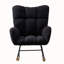 Fauteuil berçant à oreilles en tissu Teddy avec poche de rangement latérale, chaise berçante d'allaitement douce et confortable, base en bois massif robuste et sécuritaire, chaise d'appoint polyvalente pour chambre de bébé et salon, brun-1686319661