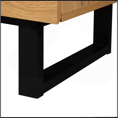 Modern TV Stand For 80'' TV With Double Storage Space, Media Console Table, Entertainment Center With Drop Down Door For Living Room, Bedroom, Home Theatre