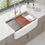 Évier de cuisine blanc en porcelaine blanche 33 x 21 x 10 pouces