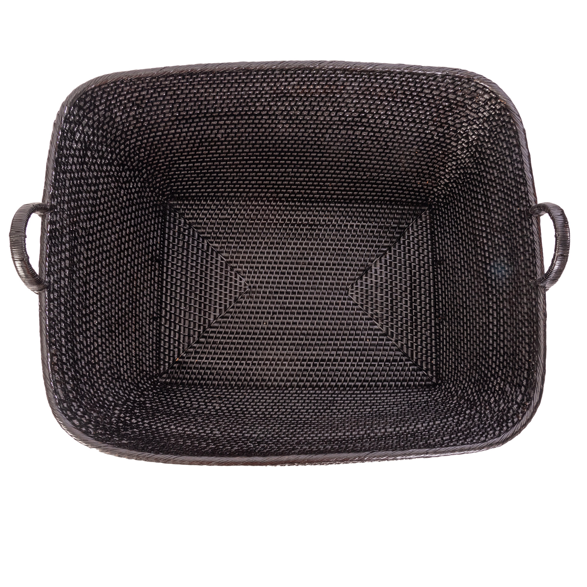 Thelma Handmade Rattan Decorative Basket 1, Tudor Black, 14" H x 25" W x 22" D