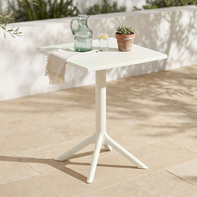 Dejanae Outdoor Bistro Table, Square Spacious Tabletop