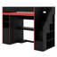 Lit mezzanine tout-en-un avec bureau intégré et système de rangement, DEL