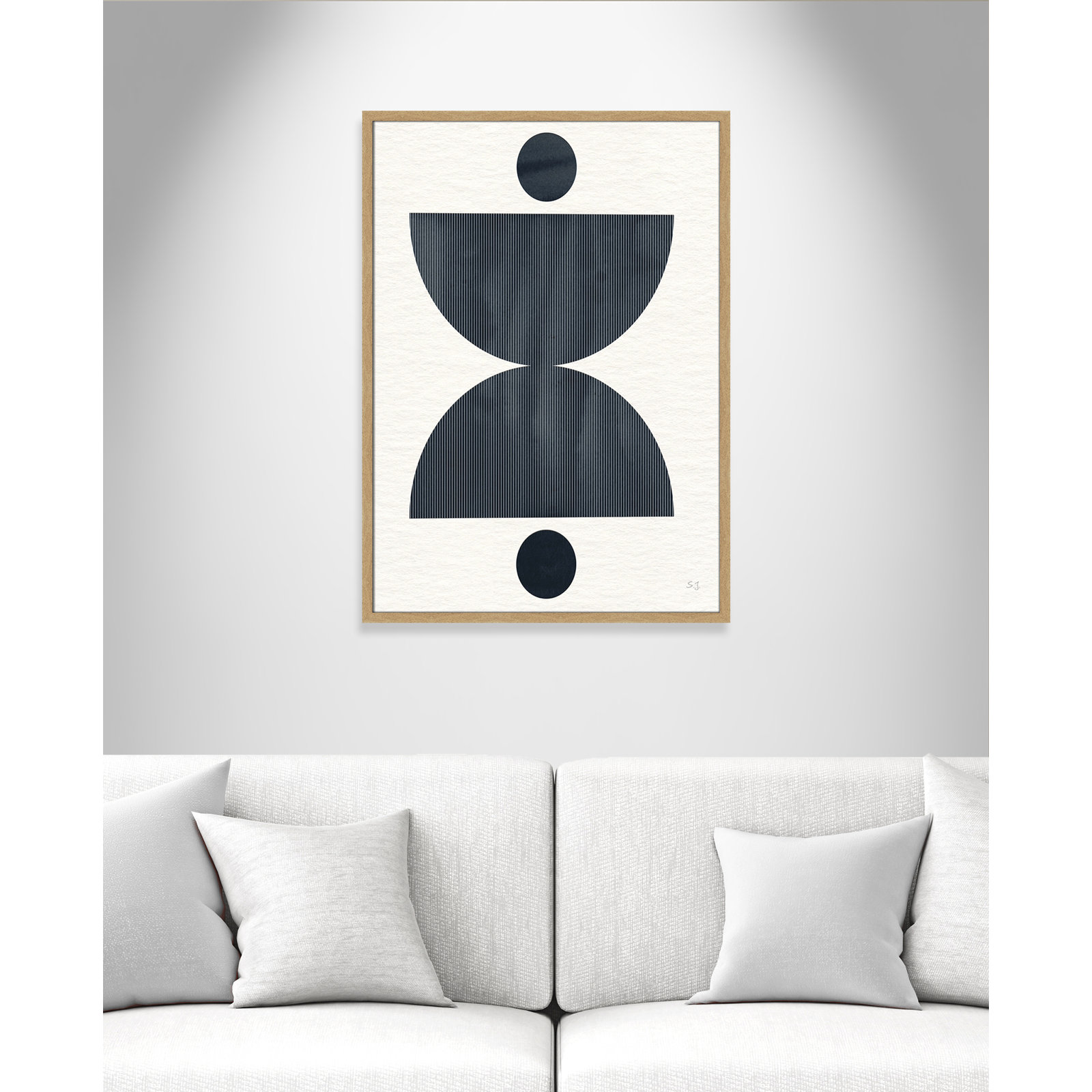 Eclipse II Print by Susan Jill, 35.5" H x 25.5" W x 0.75" D, Natural Framed