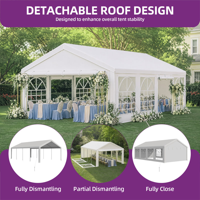 Balconera Heavy Duty Party Tent Canopy, 20 X 30 Ft, 20 ft. W x 30 ft. D