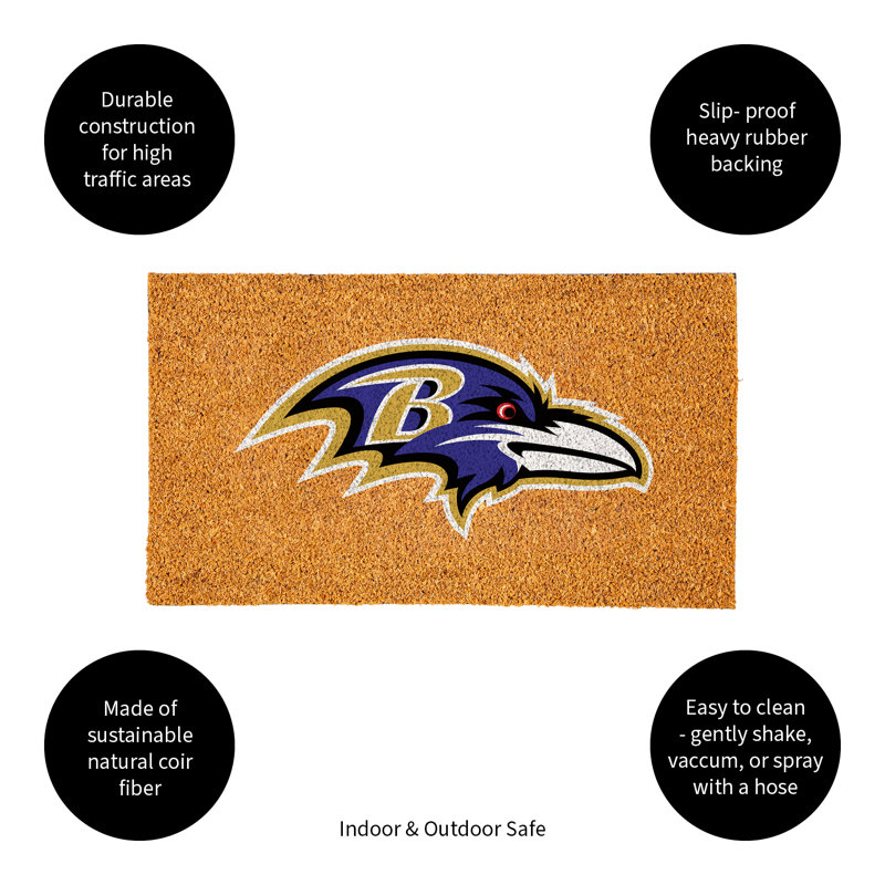 Jeremias NFL Coir Team Logo Outdoor Doormat, Baltimore Ravens