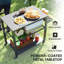 Table de four mobile sur roulettes, chariot de barbecue extérieur à 3 niveaux facile à déplacer avec supports de rangement, poignée latérale