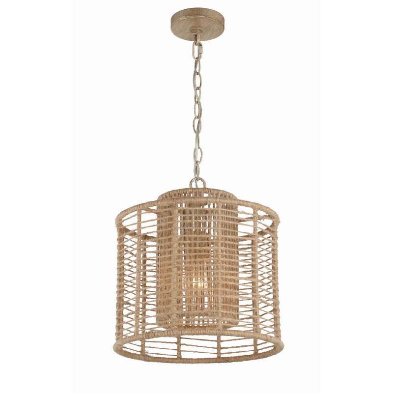 1 - Light Drum Pendant, Burnished Silver