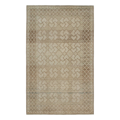 One-of-a-Kind Rectangle 4'5" X 7'6" No Wool Area Rug in Beige/Brown/Gray