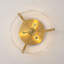 Modern 3-Light Handcrafted Ice-Textured Glass Drum Flush Mount Ceiling Light