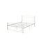 Structure de lit double, métal blanc, structure florale unique, assemblage silencieux, facile à assembler, structure en métal sans sommier avec finition, design, silencieux et stable, nécessaire-1979373686