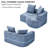 L Shaped Curved Upholstered Boneless Chaise Lounge Chair, Compression Sofa Couch with Deep Seat, 2 Pillows-1805146116
